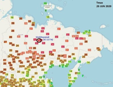 Рекордная температура зафиксирована севернее Полярного круга