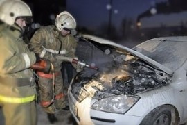 Автомобиль сгорел в Кандалакше