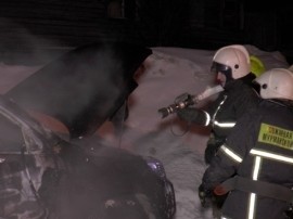 В Апатитах сгорел автомобиль