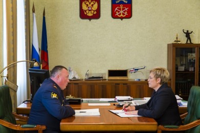 Губернатор Марина Ковтун провела рабочую встречу с врио начальника Управления Федеральной службы исполнения наказаний России по Мурманской области Евгением Шиховым