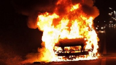В Кировске горел автомобиль