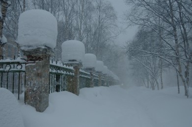 На севере области продолжаются снегопады