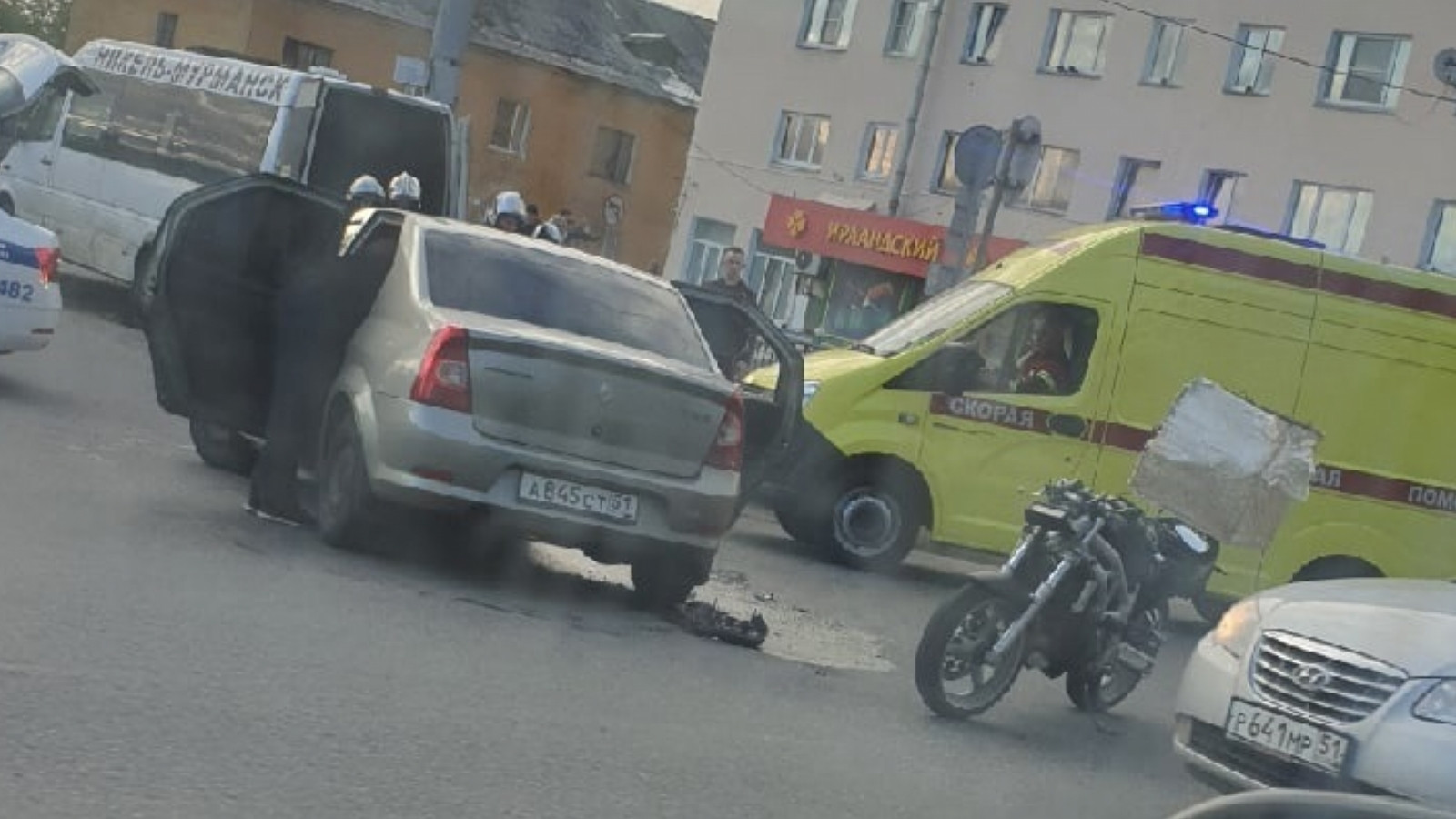 10.06 2010. Авария мотоциклист в Мурманске.