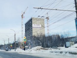 Строительство жилого комплекса в Мурманске.