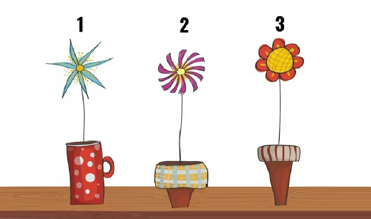 три нарисованных цветка