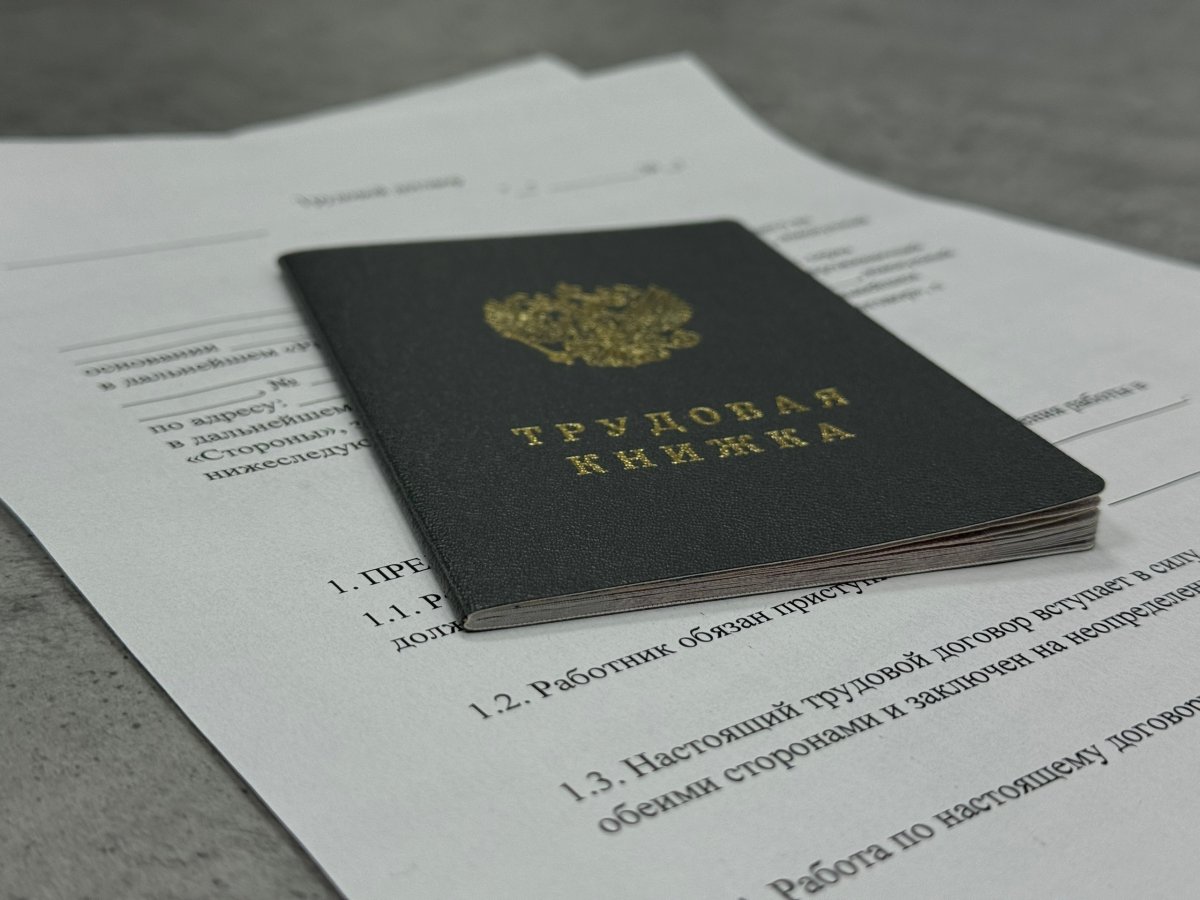 Трудовая книжка на бланке трудового договора