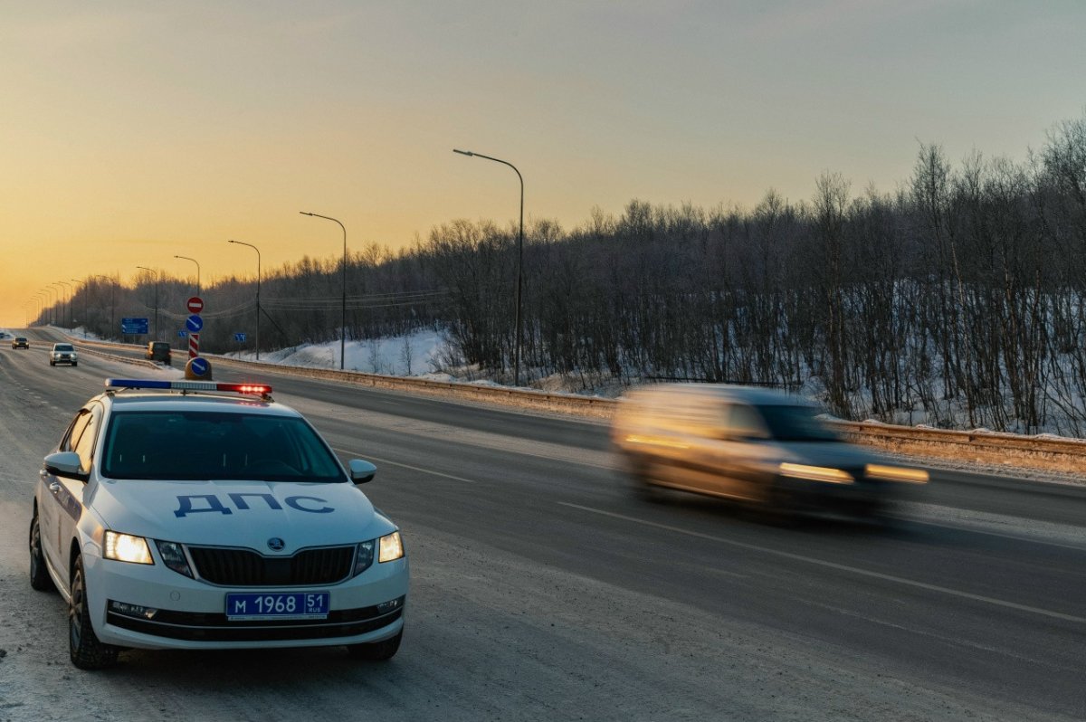 Машина ДПС проводит рейд.