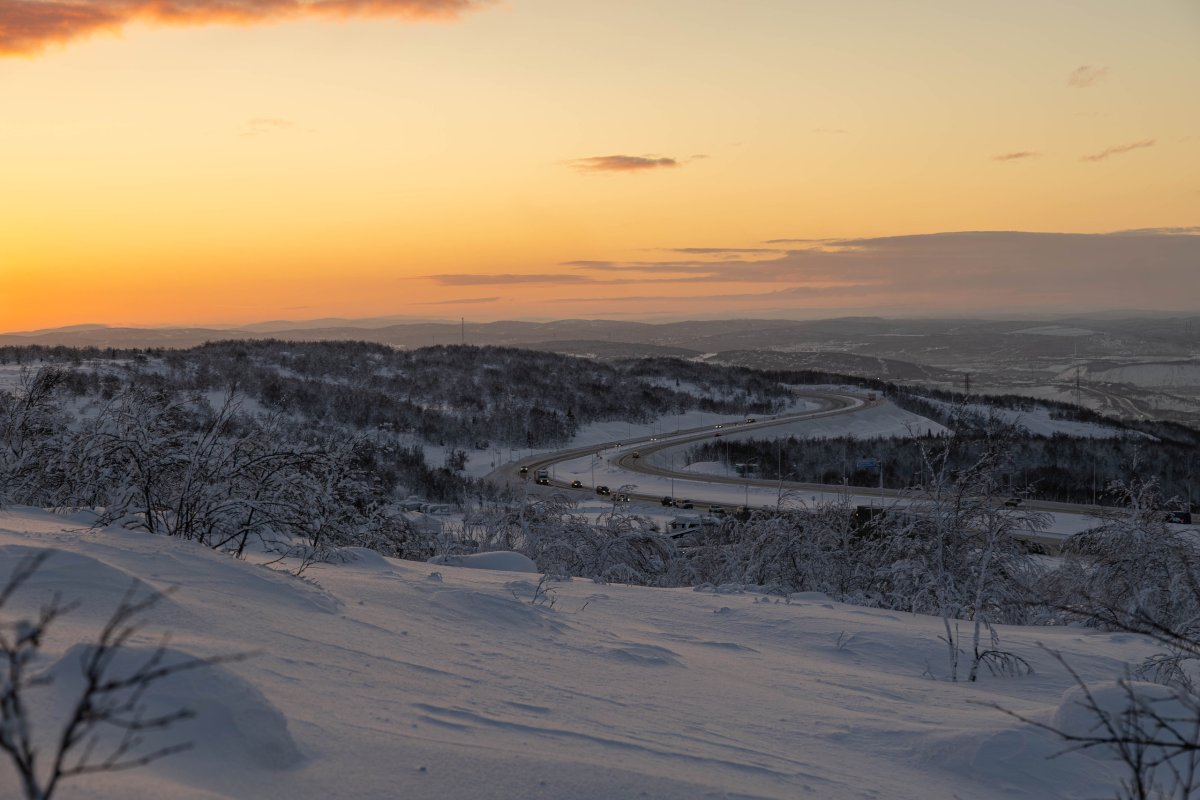Вид на дорогу зимой
