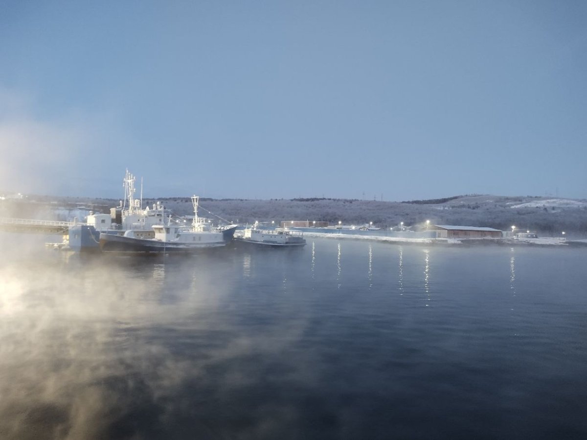 Суда в Кольском заливе зимой