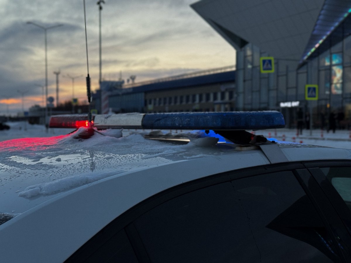 Автомобиль ГАИ на выезде