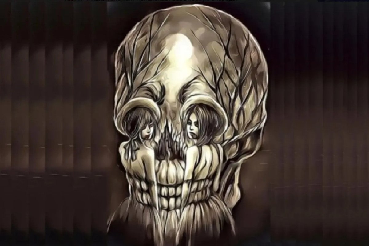 оптическая иллюзия с черепом