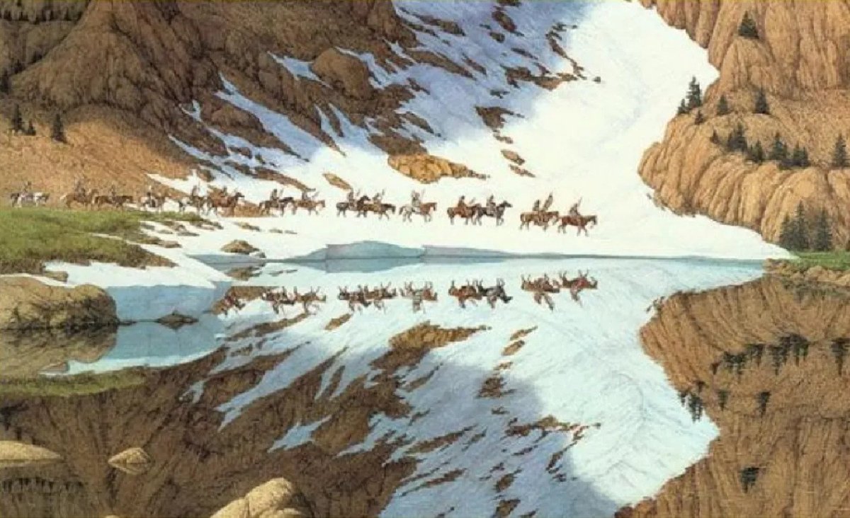 всадники на фоне природы