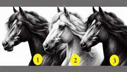 три коня разной масти