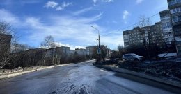 Место ДТП в Мурманске.