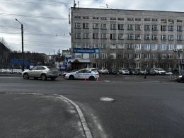 Место ДТП в Мурманске.