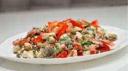 салат с перцем и грибами