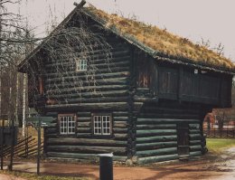 Деревянный дом на природе