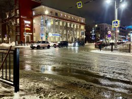 Слякоть на дороге зимой