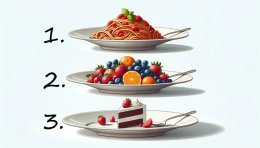 три тарелки с едой
