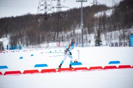 Биатлонистка на трассе