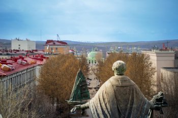 Вид на центра Мурманска.