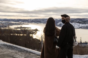 Иностранные туристы в Мурманске