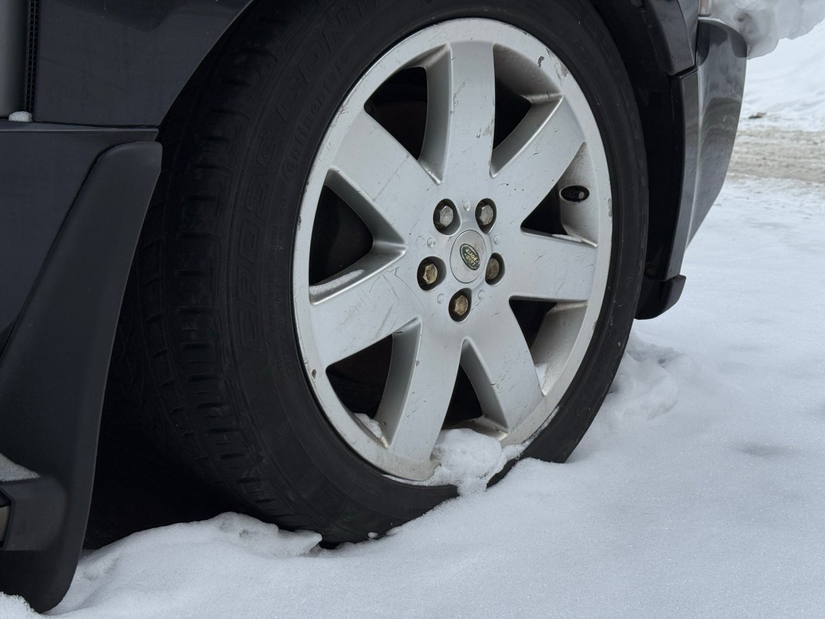 Колесо автомобиля в снегу