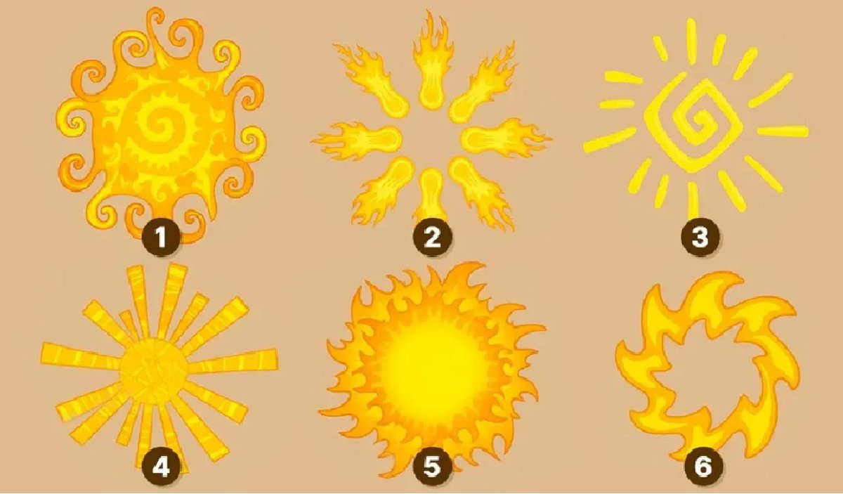 шесть вариантов солнца