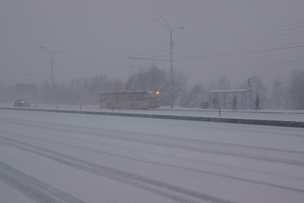 Метель в Мурманске.