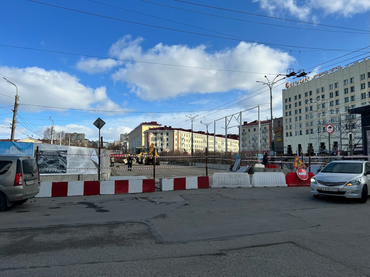 Закрытые дороги в центре Мурманска.