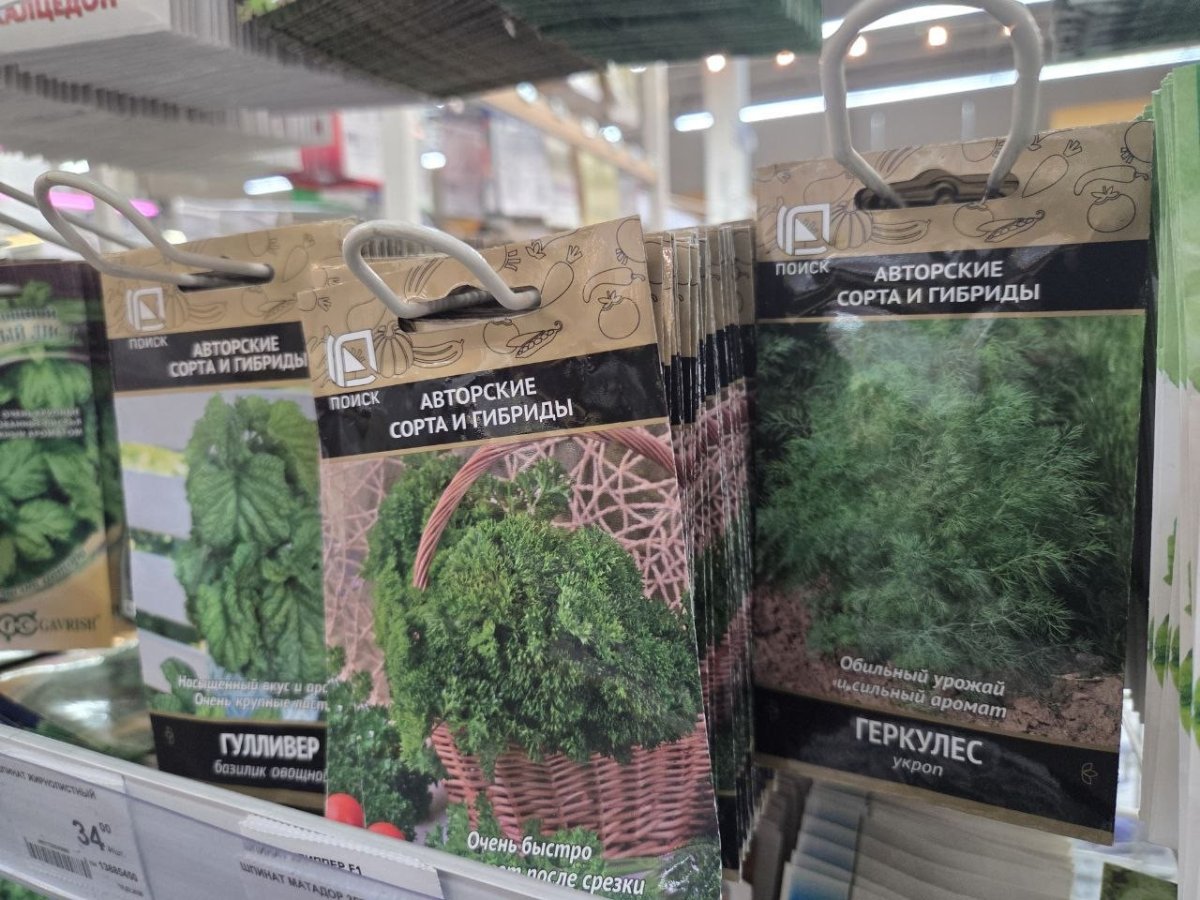 пакетики с семенами зелени