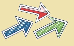 три цветные стрелки