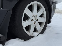 Колесо автомобиля в снегу