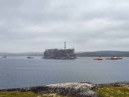 Первая технологическая линия завода СПГ в Кольском заливе