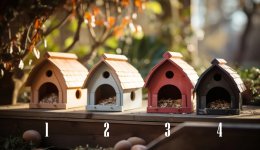 четыре кормушки для птиц