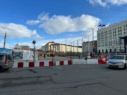 Закрытые дороги в центре Мурманска.
