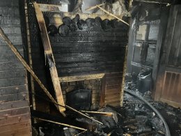 Сгоревшая баня.