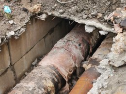 Раскопан трубопровод в Мурманске