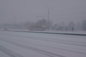 Метель в Мурманске.