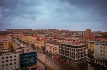 Вид на центр Мурманска.