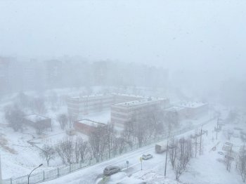 Метель и ветер в Мурманске