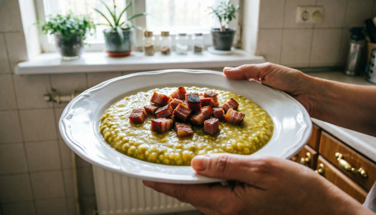 Гороховая каша с копчёностями