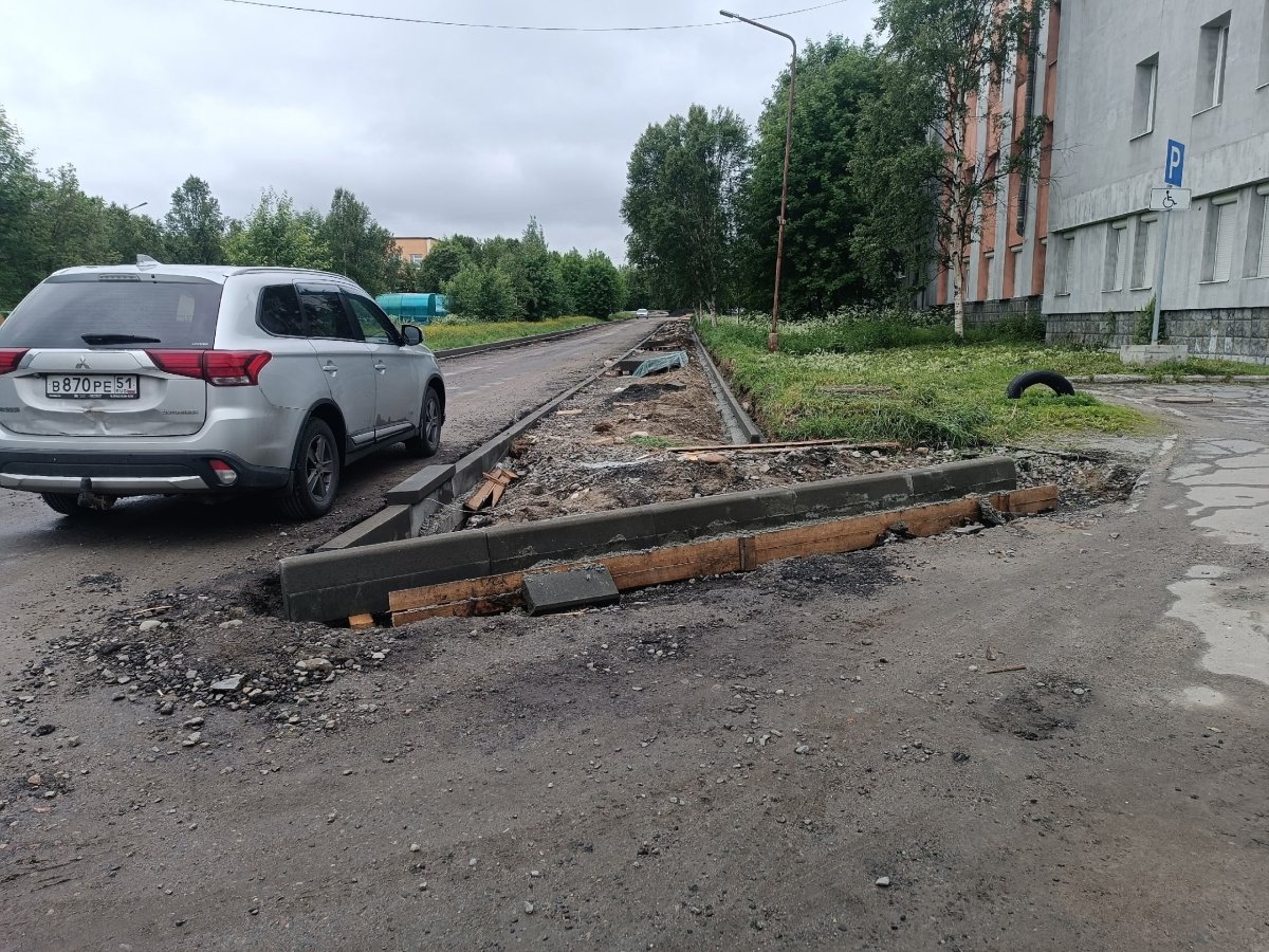 Ремонт участка дороги в Росляково