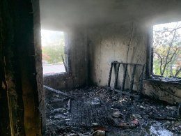 Место пожара в Мончегорске.