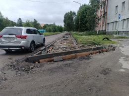 Ремонт участка дороги в Росляково
