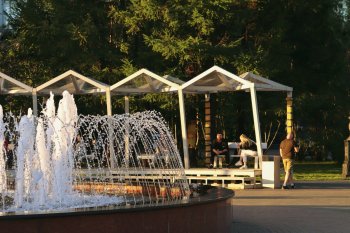 Фонтан в центре Мурманска