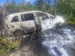 сгоревший автомобиль