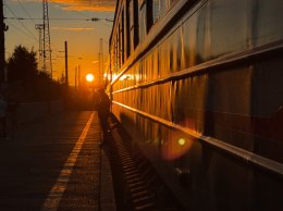 Вид на закат с перрона