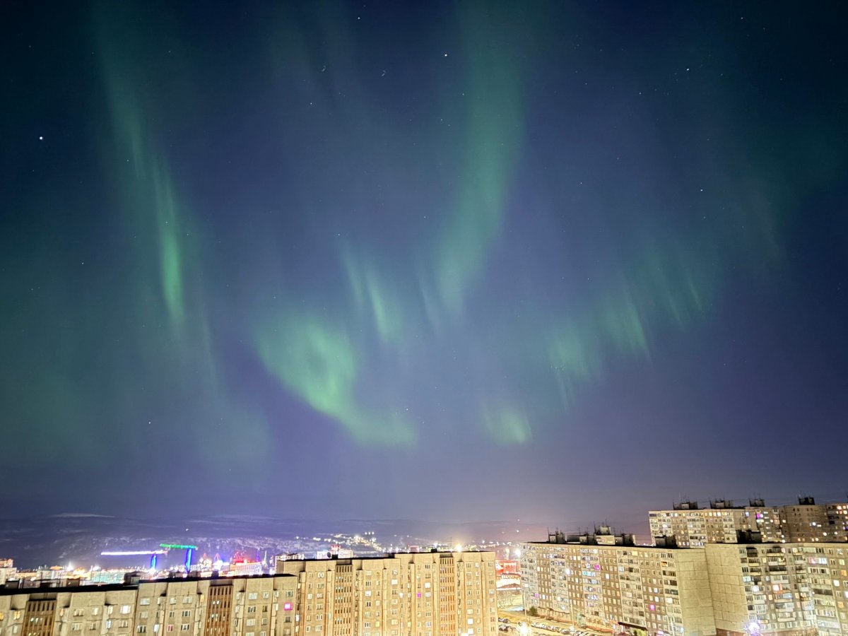 полярное сияние в Мурманске