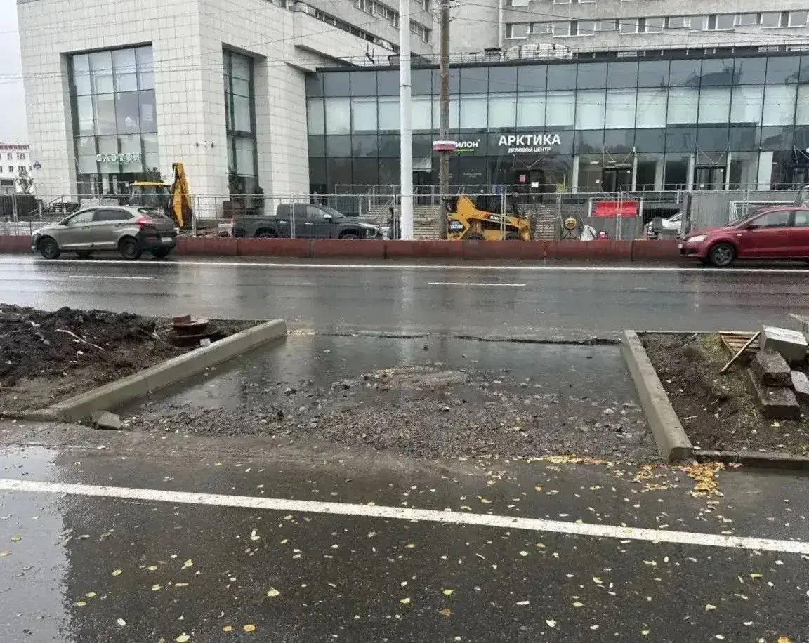 Дорожный ремонт в центре Мурманска
